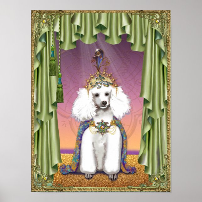 White Poodle Far East Princess Poster Print (Front)