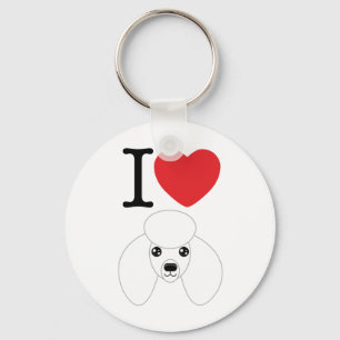 White Poodle Keychain