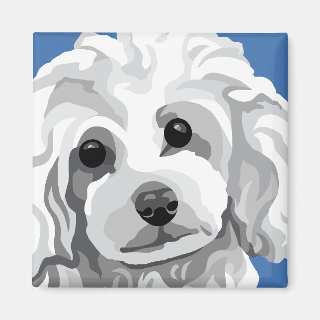 White Poodle Magnet (Front)