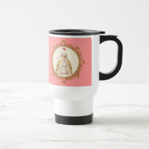 White Poodle Marie Antoinette Ornate Art Travel Mug