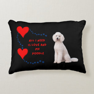 White Poodle Photorealistic Dog Lover Pillow