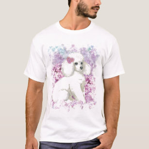 White Poodle Puppy Lilacs Tee Shirt