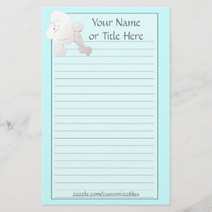 White Poodle Stationery