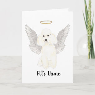 White Poodle Sympathy Memorial Bracelet Card