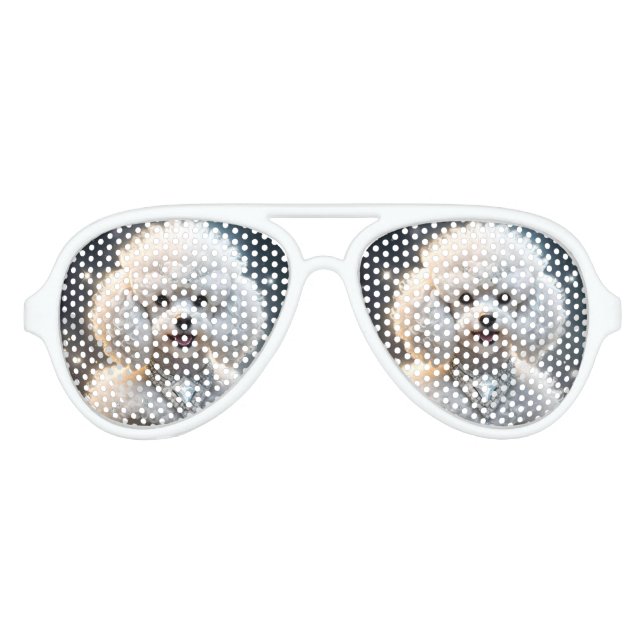 White Poodle With Sparkle, Party Shades (Front)