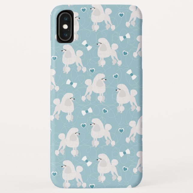 White Poodles and Bows Pattern  Case-Mate iPhone Case (Back)