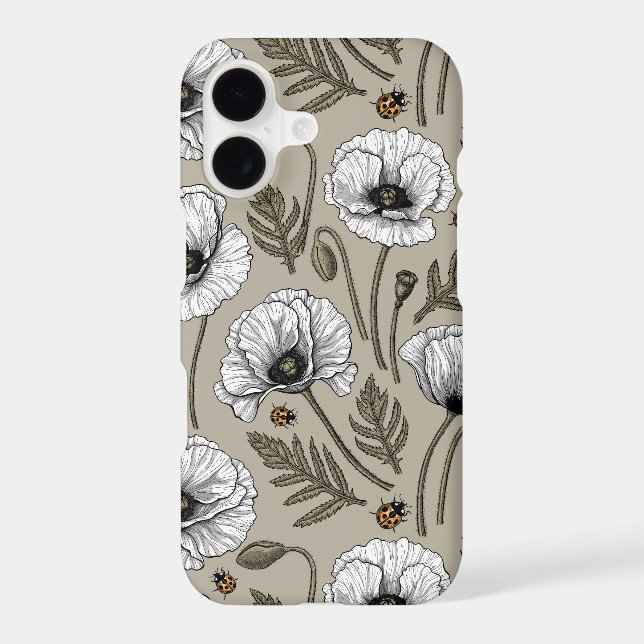 White poppies and ladybugs (Back)