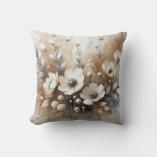 White Poppies Cushion
