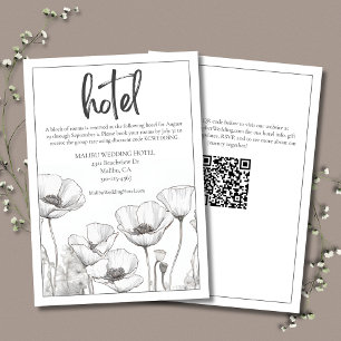 White Poppies Elegant Floral Wedding Hotel Enclosure Card