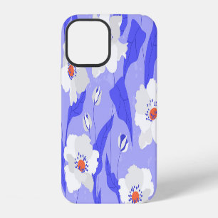 White Poppies: Hand-Drawn Purple Seamless iPhone 12 Case
