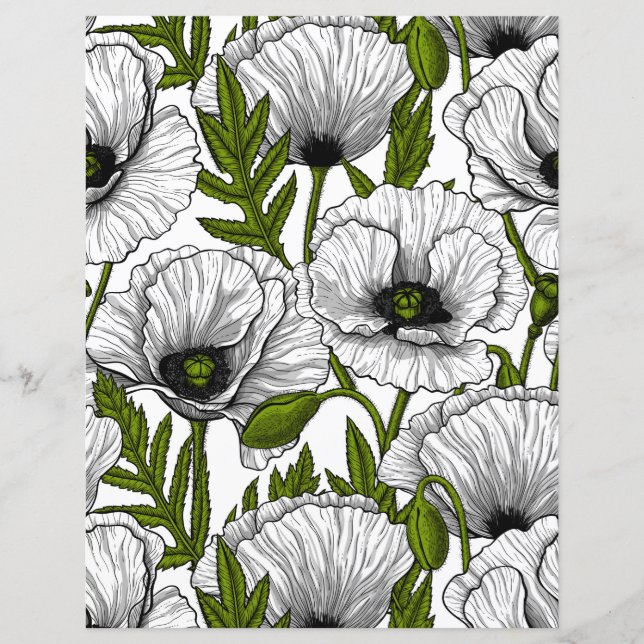 White poppies on white (Front)