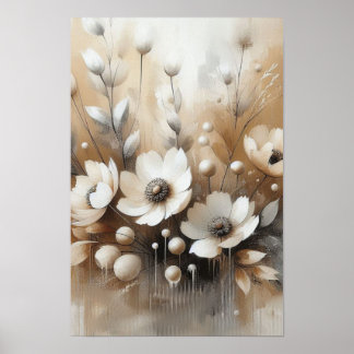 White Poppies Poster