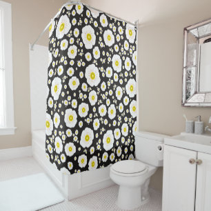 White Poppies Shower Curtain