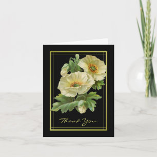 White Poppies Thank You Cards