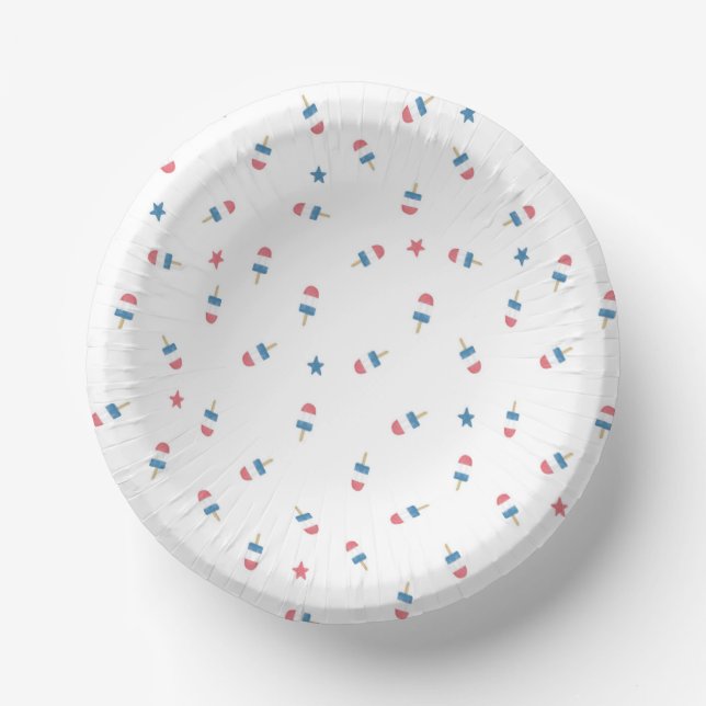 White Popsicle Party Plates | Fourth of July Plate (Front)