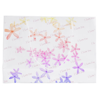 "White Posie Pattern" Large Gift Bag