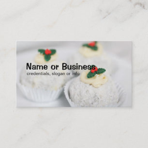 White Powdered Christmas cakes Business Card