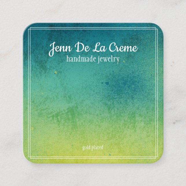 White Print Jewel Tone Jewellery Display Calling Card (Front)