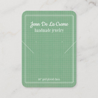 White Print Mint Green Jewellery Display  Calling Card