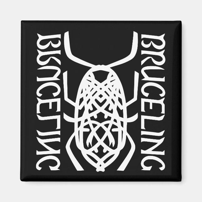 White Print Square Magnet (Front)