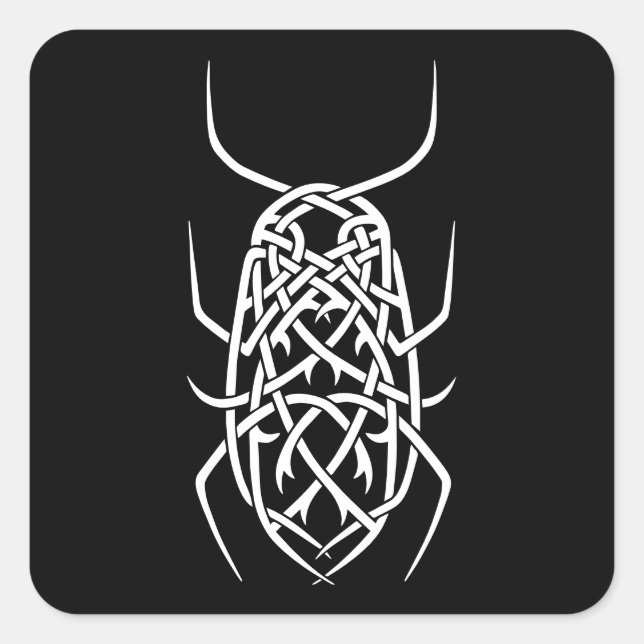 White Print Square Sticker (Front)