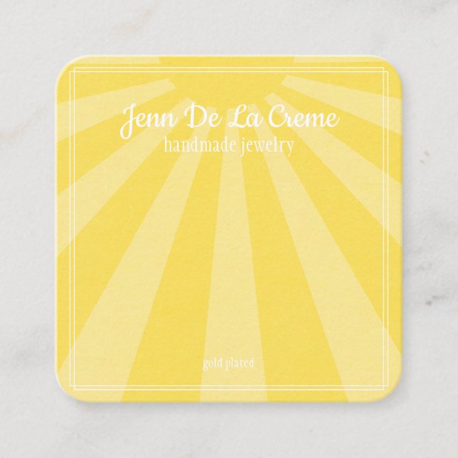 White Print Sunshine Sky Jewellery Display Calling Card (Front)