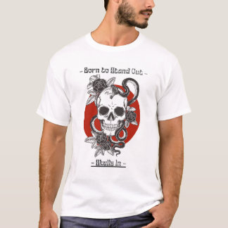 white printed shirt with skull design