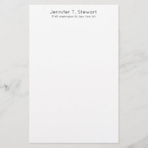 White Professional Elegant Simple Stationery