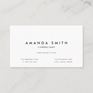White Professional Modern Minimal Business Card