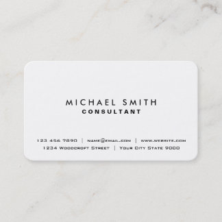 White Professional Plain Elegant Simple Modern Business Card