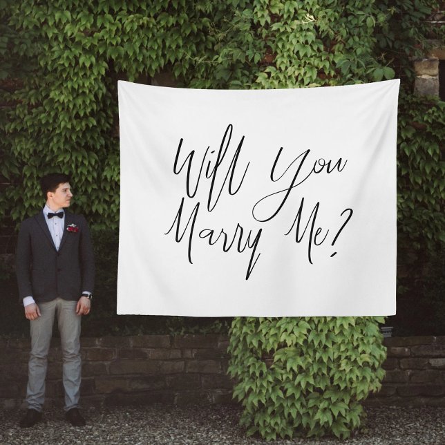 White Proposal Backdrop Will You Marry Me Tapestry (White Proposal Backdrop Will You Marry Me
)