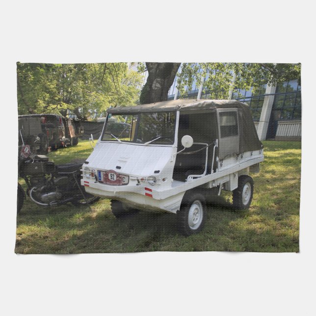 White Puch Haflinger Tea Towel (Horizontal)