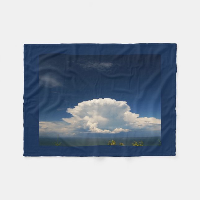 White Puffy Cloud      Fleece Blanket (Front (Horizontal))