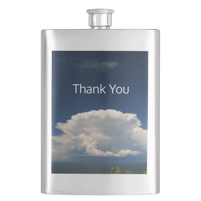 White Puffy Cloud         Hip Flask (Front)
