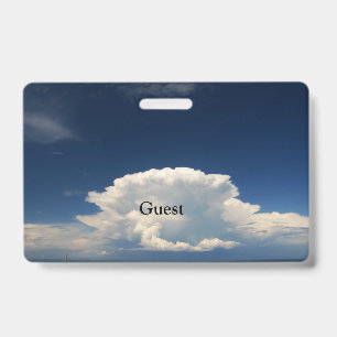 White Puffy Cloud ID Badge