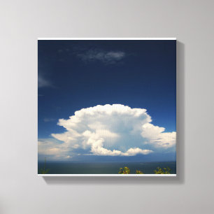 White Puffy Cloud Photo Canvas Print