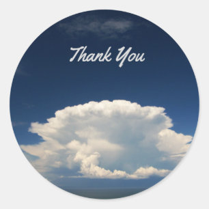 White Puffy Cloud Photo Classic Round Sticker