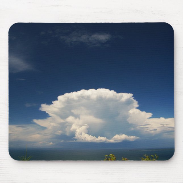 White Puffy Cloud Photo Mouse Mat (Front)