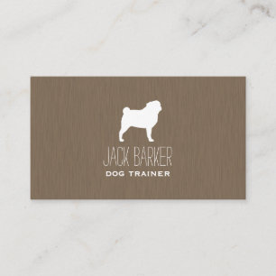 White Pug Silhouette Business Card