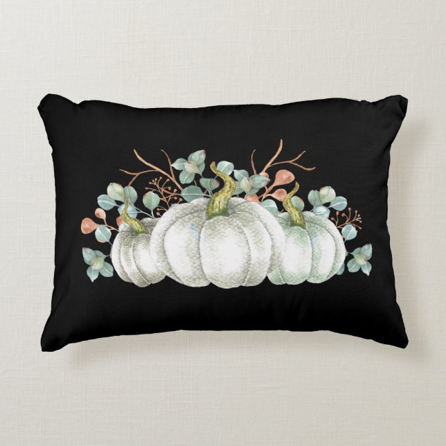 White pumkin halloween decorative cushion (Front)