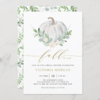 White Pumpkin and Greenery Fall Bridal Shower