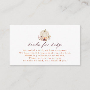 White Pumpkin and Purple Flowers Books for Baby Enclosure Card