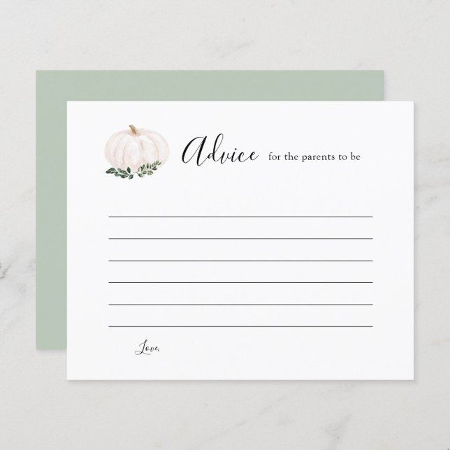 White Pumpkin Baby Advice For The Parents To Be (Front/Back)