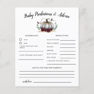 White Pumpkin Baby Predictions & Advice Card