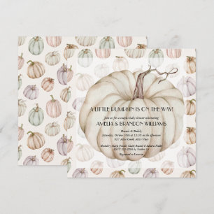 White Pumpkin Baby Shower Invitation