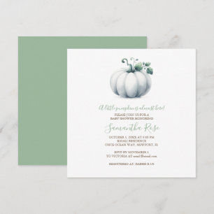 White Pumpkin Baby Shower Invite – Fall Design