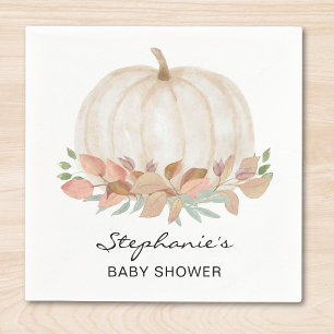 White Pumpkin Baby Shower  Napkin