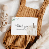 White Pumpkin Baby Shower Thank You Card