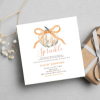 White Pumpkin Baby Sprinkle Bow Gingham