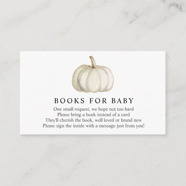 White Pumpkin  Books for Baby insert card (Front)